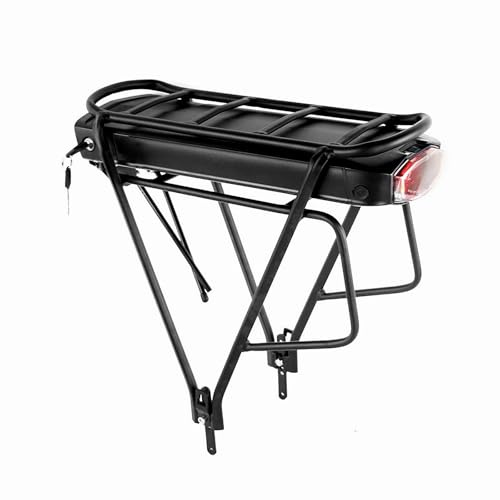 48V Ebike Akku mit Heckträger 48V 14Ah Gepäckträger Lithium-Ionen Akkupack für 250-1000W Elektrofahrrad V-Brake Fahrrad mit Gepäckträger