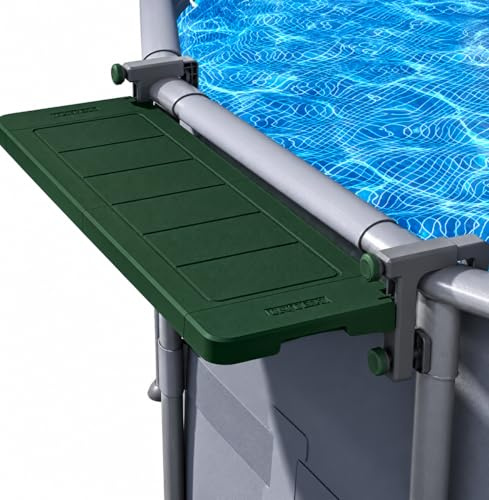 POOLHACKER [Original] Poolside Bar Table for Above-Ground Pools, Foldable Swim-Up Bar with Ultra-Stable Clamp System, Weather-Resistant, Quick-Install Poolside Table for Drinks & Snacks