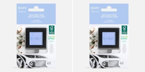 ipuro Car Line Autoduft Clip COTTON FIELDS - Auto Lufterfrischer mit Sternanis, Vanilleblume, Tonkabohne & Moschus Duft - Autoparfum frisch pudrig & beruhigend - Duftclip für Auto Innenraum