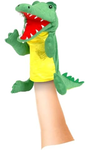 Fiesta Crafts Crocodile Hand Puppet, Moving Mouth & Arms for Role Play | Soft & Interactive Crocodile Toy, Role Play, Creativity & Sensory Skills for Boys & Girls Age 3-9