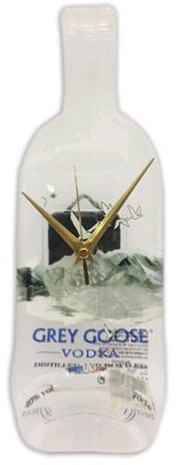 Grey Goose Vodka Kitchen Wall Bottle Clock Made for Sugar Hut Empty Bottles