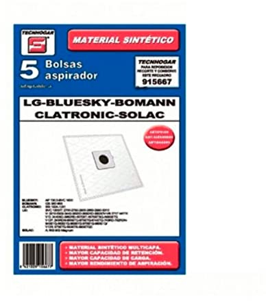 Recamania Bolsa Sintetica Aspirador LG Solac Bluesky Bomann 5 Unidades 915667