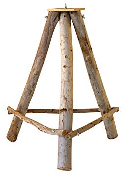 Hiss Reet® Vogelhausständer, Dreibein aus Naturholz I Perfekt für Vogelhäuschen & Vogeltränke in ihrem Garten (Groß)