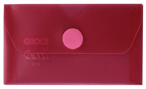 EXXO by HFP 90646 Visitenkartentasche mit Klettverschluss, 10 Stück, 105 x 63 mm breit, transparent rot