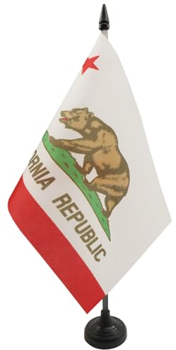 AZ FLAG - Tischflagge Kalifornien - 21x14 cm - Kalifornische Bundesstaat Tischfahne 14 x 21 Cm - Flaggen