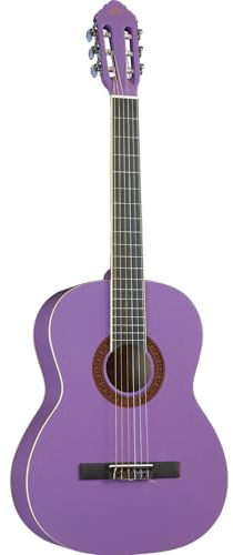EKO GUITARS - CS-10 VIOLET Chitarra Classica Serie Studio Scala 4/4, Top in Tiglio, Fasce e Fondo in Tiglio Laminato, Manico e Tastiera in Betulla, Custodia Inclusa, Colore Violet