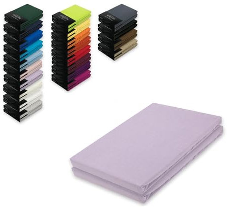 EXKLUSIV HEIMTEXTIL Jersey Spannbettlaken Doppelpack 140-160 x 200 cm 100% Baumwolle Öko - Tex Zertifiziert, Markenqualität, Matratzenhöhe bis 25 cm, Flieder