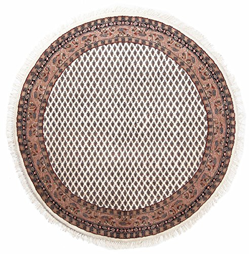 Nain Trading Indo Sarough Mir 100x100 Handgeknüpft Orientteppich Rund Teppich Wolle Indien