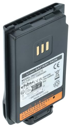 vhbw Akku kompatibel mit Hyt/Hytera PD412 | PD500, PD405, PD402, PD4-Serie, PD500 UL913, PD415 Funkgerät, Walkie Talkie (1500 mAh, 7,4 V, Li-Ion)