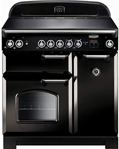 Rangemaster Classic 90cm Electric Range Cooker - Black & Chrome