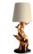 Möbel Bressmer IKAL Teakholz Tischlampe Höhe 82 cm 100% Handarbeit aus nachhaltigem Holz - Treibholz Tischlampe Lampenschirm Natur Schwemmholz Unikat