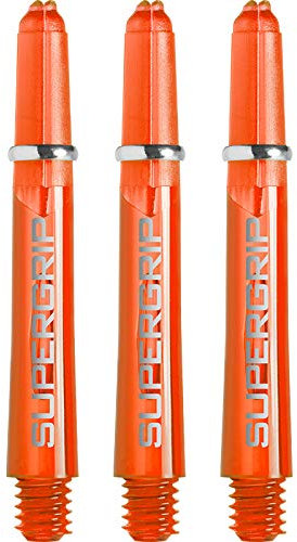 Harrows Supergrip-Schäfte– mit gefrästen Ringen, 5 Sets (15 Stück), orange, Kurz