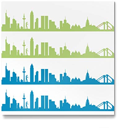 artboxONE Galerie-Print 40x40 cm Frankfurt 02 Bicolor hochwertiges Acrylglas auf Alu-Dibond von 44spaces