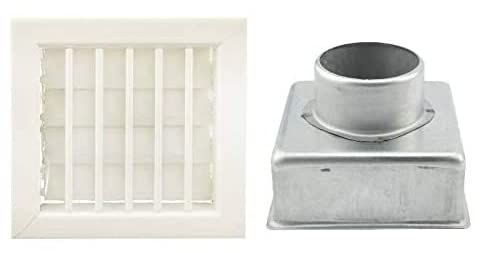 Grilldüse 16 x 16 cm weiß Durchmesser 80 mm mit Adapter für Kamin