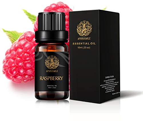 Raspberry Ätherisches Öl für Verdampfer, therapeutische Qualität, 100% rein, aromatherapeutisches Öl mit Himbeerduft, für Zuhause und Massage, 0,33 Unzen - 10 ml