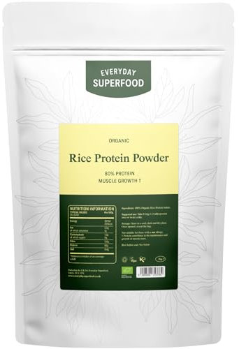 Everyday Superfood Organic Rice Protein Powder, 1kg, 80% Protein, Unflavoured, Vegan & Kosher