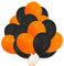 Halloween Deko Set - 50 Luftballons, Dekoration Orangen Schwarze Ballons für Halloweenparty Kinder -50 Stk-