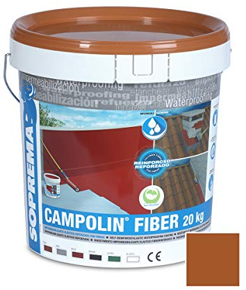SOPREMA CAMPOLIN FIBER 20 KG TEJA Impermeabilizante de Caucho acrílico Armado con Fibras