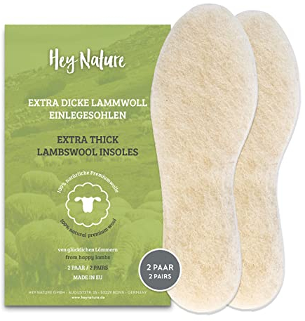 Hey Nature 2 Paar Lammwolle , natürliche Wärmesohlen. Mit Einlegesohlen Winter warm überstehen. Schuheinlagen , besser als beheizbare . Wolle nicht Lammfellsohlen