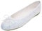 Feversole Women's Macaroon Shiny Memory Foam Cushion Insock Glitter Around Toe Ballet Flat Pumps Glitter Multi White 5