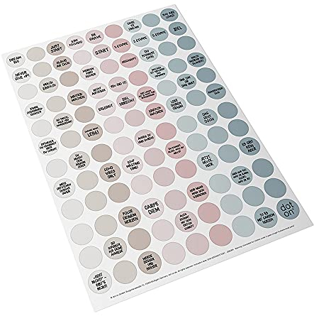 Klebepunkte Motivation | 20 mm | Sticker Aufkleber Klebepunkte dots von dot on | Sticker als Ergänzung für alle dot on Kalender Planer Organisation Aufkleber Stickerbogen Motivationssticker