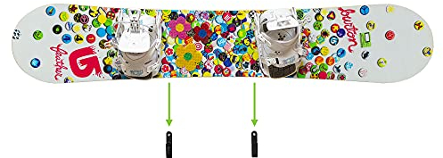 HIDEit Mounts HBoard – Clips de fixation murale horizontaux pour planche à neige – American Company – Support mural horizontal en acier et caoutchouc trempé pour snowboard pour adultes et jeunes