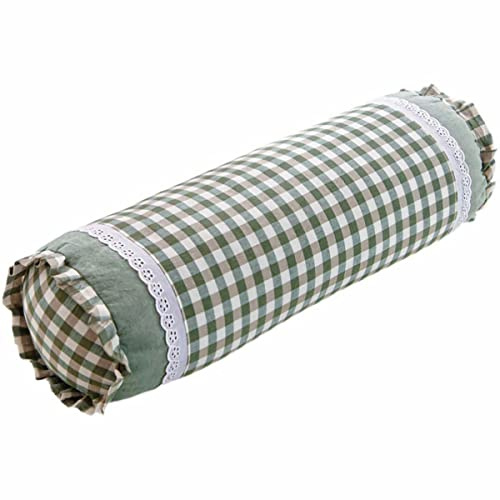 Rund kudde, bovetekudde hårt organiskt bomullsrör cervikal bolster cylinder vilstol kuddar nackrullkudde för sömnsmärtlindring runt stöd för sängben rygg cylinderkuddar