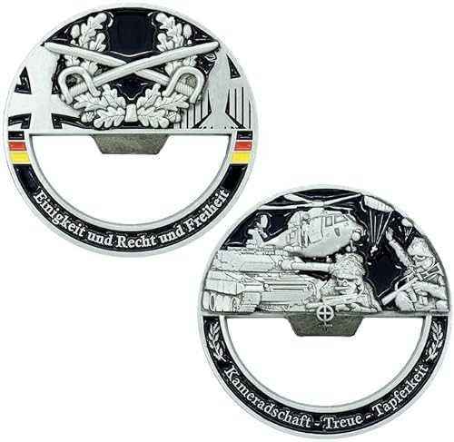 Café Viereck ® Bundeswehr Flaschenöffnercoin - Challenge Coin Münze als Flaschenöffner 5 cm Ø - Heer