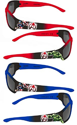 Toysspiele Sonnenbrille Avengers mit Rahmen oder Stangen in verschiedenen Farben Schutz 100% - UV 400, rot, Einheitsgröße
