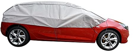 Scheibenschutz Halbgarage für Winter Sommer Herbst kompatibel mit BMW 1er E81, E87 - Autoabdeckung Kleinwagen grau Aussen und Ihnnen Bereich