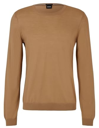BOSS Herren Leno-P Slim-Fit Pullover aus Merinowolle