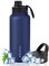TITIROBA Borraccia termica a prova di perdite, in acciaio inox, 24 ore, freddo e 12 ore, per sport all'aria aperta, scuola, blu navy