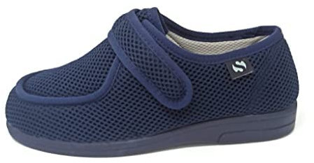 SEVILLAS Zapato para pies delicados, Diabéticos, posoperatorio Ancho Especial S Mod Wallaby Rejilla (Azul Marino, Numeric_46)