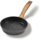 STONELINE BACK TO NATURE Padella 14 cm Effetto Legno, Padella Antiaderente Mini Piccola Padella per Uova, Rivestimento Antiaderente con Vere Particelle di Pietra, a Induzione, Tutti i Piani Cottura