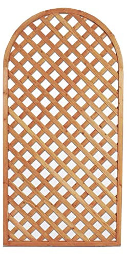 Pannello grigliato ad Arco in legno struttura a rombi impregnato divisorio giardini terrazzi balconi rampicanti 90x180 (2)
