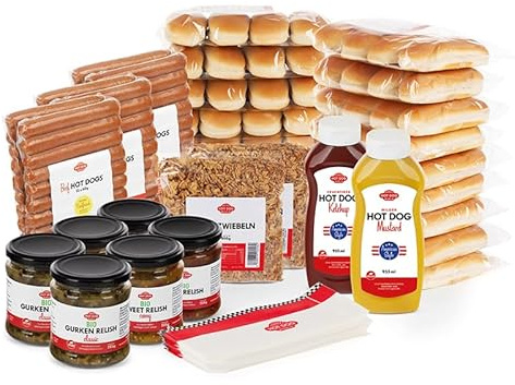 HOT DOG WORLD - Hotdog-Partypaket American Style für 72 Hot Dogs (Rind)