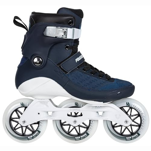 Powerslide Inline Skate Swell Navy 110 Triskate in blau/Navy - Inlineskate mit 3 Rollen in Gr. 38-47 für Damen und Herren - Inliner für Fitness und Marathon - Gr.43