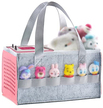 Tonies Carry Case, Carrying Case for Toniebox Starter Set and Accessories Tonies Case Travel Storage Felt Bag with Handle for Toniebox and Tonies Figurine (Light Pink)