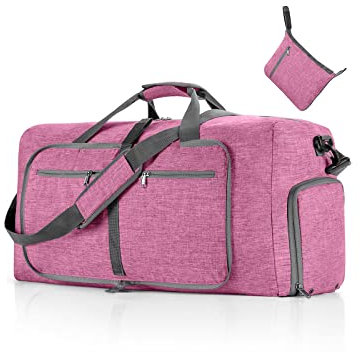 CORIOS Sac de Voyage Hommes/Femmes 115L Pliable Sac de Sport Gym Grande Sac Weekend à Bandoulière avec Compartiment à Chaussures Sac d'Hôpital Oxford Sac de Fitness pour Travail Sport Violet Clair