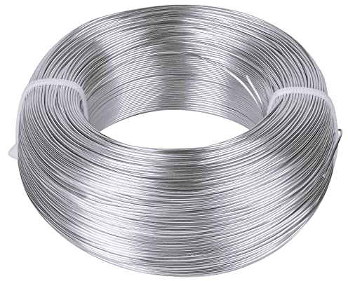 Filo Alluminio 0.8mm x 369m, Fil di Ferro Modellabile, Filo Filo Pieghevole per Artigianato, Filo Floreale per Perline Argento per Modellismo di Gioielli, Scultura e Artigianato Fai-da-te