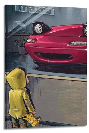 KAIPA JDM Sportwagen-Poster für Mazda MX-5 mit Jungentraum Auto-Poster, dekoratives Gemälde, Leinwand-Wandposter und Kunstdruck, modernes Familienschlafzimmer-Dekor-Poster, 30 x 45 cm