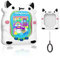 Silikon Hülle für Tamagotchi Uni(2023), MOWYEOK Stoßfeste Schutzhülle mit Cartoon Muster für Tamagotchi Uni Spielkonsole Zubehör, mit rundem Schnallen Lanyard (Milchkuh)