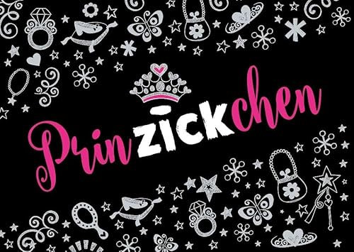 Gutsch Verlag Glitzernde Postkarte mit 'Prinzickchen' Schriftzug, Krone & Sternen - Humorvolle Postkarte für Freundinnen, Partyeinladung, Geburtstag & Dekoration