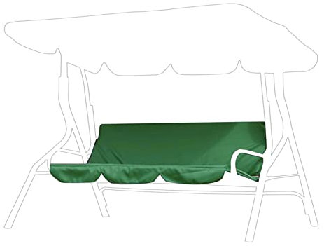 Garden Swing Cushion Covers 3 Seater Swing Chair Cushion Hammock Cover Garden Swing Covers 3 Seater Waterproof Polyester for Courtyard Outdoor 150 * 50 * 10CM (Green)