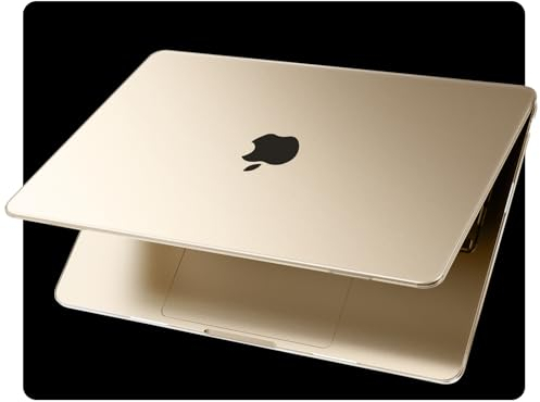 EooCoo Ultradünne Hülle Kompatibel für MacBook Air 13 Zoll M4 M3 M2 A3240 A3113 A2681 (2024-2022 Freisetzung) [Passend zur Offiziellen Farbe] 13.6 Case Kratzfeste Hart Schutzhülle - Matt Licht