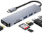 Hub USB C, Adaptateur USB C multiport pour MacBook Pro, Hub USB C à HDMI 6-en-1, Compatible avec Les Ordinateurs Portables USB C, etc. (4K HDMI USB3.0 USB2.0 SD/TF Card Reader 87W PD) Gris