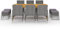 QJBSAVVA Gartensessel Outdoor Gartenmöbel Set Gartenlounge Outdoor Eckbank - 11-TLG. Garten-Essgruppe Grau für Außen Terrasse Balkon Garten