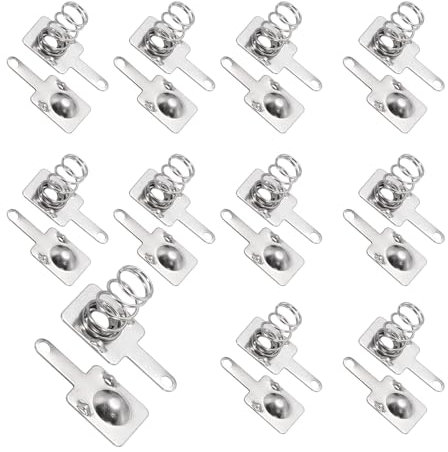 sourcing map 10 Set Battery Spring Metal Contact Plate 8mm x 9mm Positive Negative Unipolar Conversion Nickeling Plate for Battery Holder and Electronic Toys
