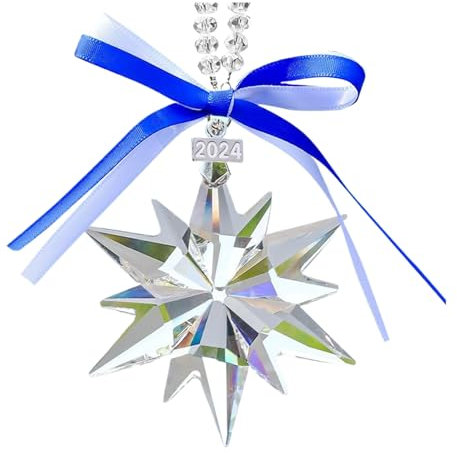 susiodeu Elegant Crystal Christmas Ornaments Sparkle Tree Holiday Season Crystal Christmas Tree Decorations Glass, C, 75MM