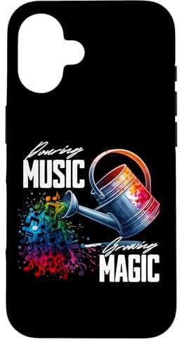 Hülle für iPhone 16 Pflanzen- und Musikliebhaber - Pouring Music Growing Magic